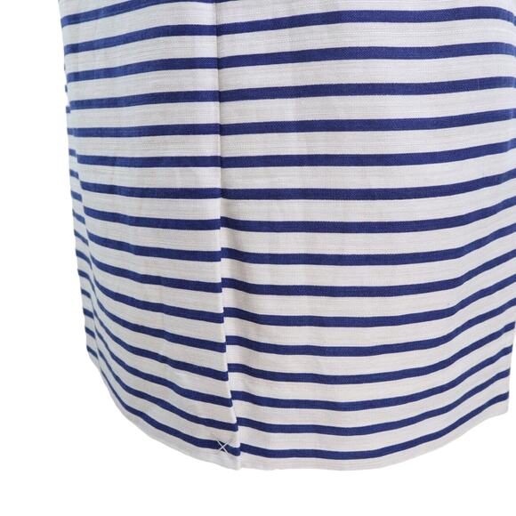 NWT J Crew Size 4 The Pencil Skirt Lined Nautical Stripe Blue White - Picture 8 of 12